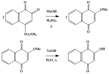 Reaction equation for 2-HYDROXY-1,4-NAPHTHOQUINONE (1,4-Naphthoquinone, 2-hydroxy-)