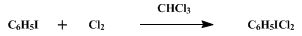 Reaction equation for IODOBENZENE DICHLORIDE (Benzene, iodo-, dichloride-)