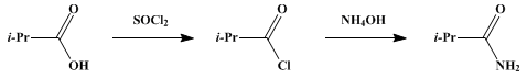 Reaction equation for ISOBUTYRAMIDE