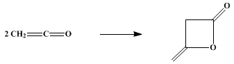 Reaction equation for KETENE DIMER (Acetylketene)