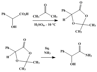 Reaction equation for MANDELAMIDE