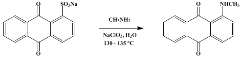 Reaction equation for 1-METHYLAMINOANTHRAQUINONE (Anthraquinone, 1-methylamino-)