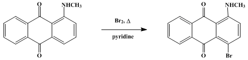 Reaction equation for 1-METHYLAMINO-4-BROMOANTHRAQUINONE (Anthraquinone, 1-methylamino-4-bromo-)