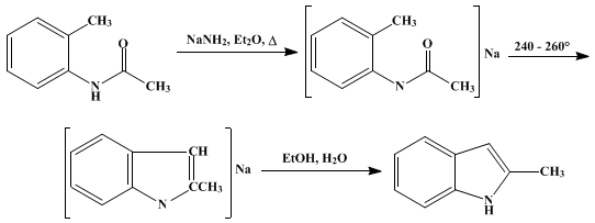 Reaction equation for 2-METHYLINDOLE (Indole, 2-methyl-)