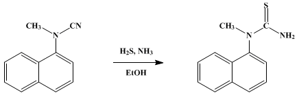 Reaction equation for 1-METHYL-1-(1-NAPHTHYL)-2-THIOUREA (Urea, 1-methyl-1-(1-naphthyl)-2-thio-)