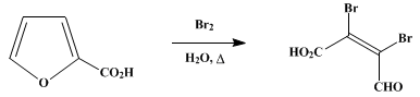 Reaction equation for MUCOBROMIC ACID (Acrylic acid, α,β-dibromo-β-formyl-)