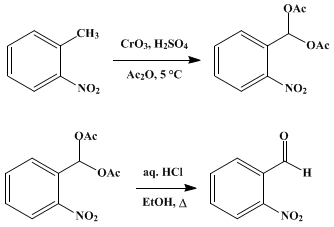 Reaction equation for o-NITROBENZALDEHYDE (Benzaldehyde, o-nitro-)