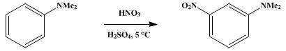 Reaction equation for m-NITRODIMETHYLANILINE (Aniline, N,N-dimethyl-m-nitro-)