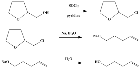 Reaction equation for 4-PENTEN-1-OL