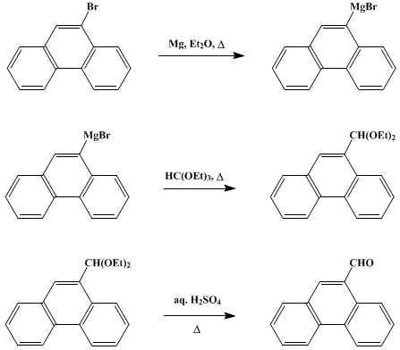 Reaction equation for PHENANTHRENE-9-ALDEHYDE (9-Phenanthrenecarboxaldehyde)
