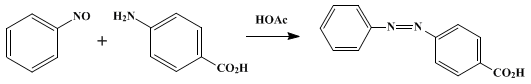 Reaction equation for p-PHENYLAZOBENZOIC ACID (Benzoic acid, p-phenylazo-)