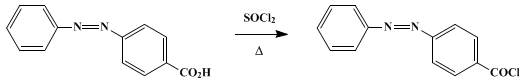 Reaction equation for p-PHENYLAZOBENZOYL CHLORIDE (Benzoyl chloride, p-phenylazo-)