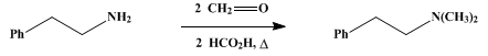 Reaction equation for β-PHENYLETHYLDIMETHYLAMINE (Phenethylamine, N,N-dimethyl-)