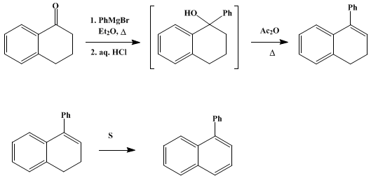 Reaction equation for 1-PHENYLNAPHTHALENE (Naphthalene, 1-phenyl-)
