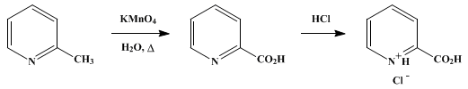 Reaction equation for PICOLINIC ACID HYDROCHLORIDE