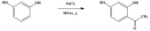 Reaction equation for RESACETOPHENONE (Acetophenone, 2,4-dihydroxy-)