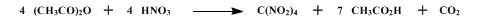 Reaction equation for TETRANITROMETHANE (Methane, tetranitro-)