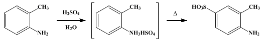 Reaction equation for o-TOLUIDINESULFONIC ACID (m-Toluenesulfonic acid, 6-amino-)