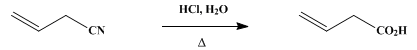 Reaction equation for VINYLACETIC ACID (3-Butenoic acid)