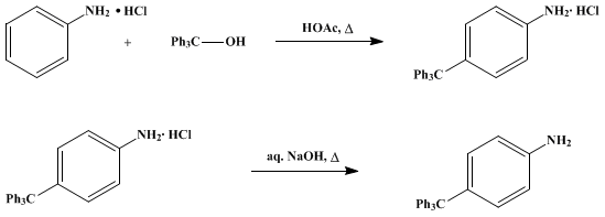 Reaction equation for p-AMINOTETRAPHENYLMETHANE (p-Toluidine, α,α,α-triphenyl-)