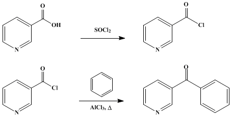 Reaction equation for 3-BENZOYLPYRIDINE (Ketone, phenyl 3-pyridyl)