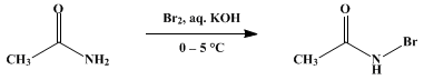 Reaction equation for N-BROMOACETAMIDE (Acetamide, N-bromo-)