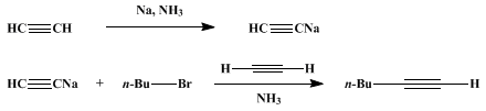 Reaction equation for n-BUTYLACETYLENE (1-Hexyne)