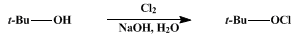 Reaction equation for tert-BUTYL HYPOCHLORITE