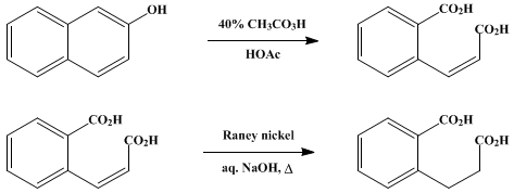 Reaction equation for β-(o-CARBOXYPHENYL)PROPIONIC ACID (Hydrocinnamic acid, o-carboxy-)