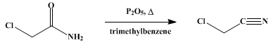 Reaction equation for CHLOROACETONITRILE (Acetonitrile, chloro-)