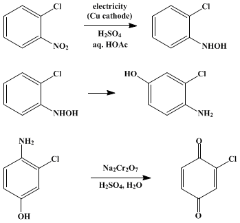 Reaction equation for CHLORO-p-BENZOQUINONE (p-Benzoquinone, chloro-)
