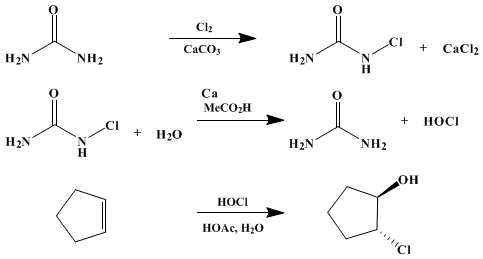 Reaction equation for trans-2-CHLOROCYCLOPENTANOL (Cyclopentanol, 2-chloro-, trans-)