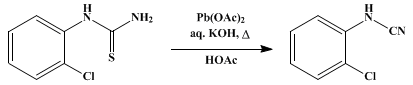 Reaction equation for o-CHLOROPHENYLCYANAMIDE (Carbanilonitrile, o-chloro-)