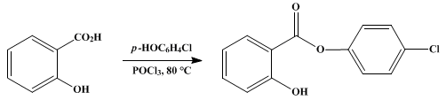 Reaction equation for p-CHLOROPHENYL SALICYLATE (Salicylic acid, p-chlorophenyl ester)
