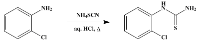 Reaction equation for o-CHLOROPHENYLTHIOUREA (Urea, 1-(o-chlorophenyl)-2-thio-)