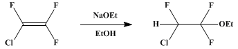 Reaction equation for 2-CHLORO-1,1,2-TRIFLUOROETHYL ETHYL ETHER (Ether, 2-chloro-1,1,2-trifluoroethyl ethyl)