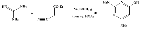Reaction equation for 2,4-DIAMINO-6-HYDROXYPYRIMIDINE (4-Pyrimidinol, 2,6-diamino-)