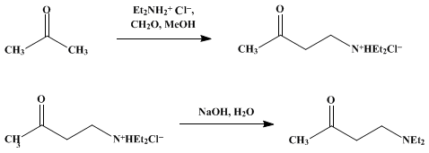 Reaction equation for 1-DIETHYLAMINO-3-BUTANONE (2-Butanone, 4-diethylamino-)