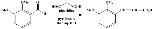 Reaction equation for 2,3-DIMETHOXYCINNAMIC ACID (Cinnamic acid, 2,3-dimethoxy-)
