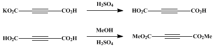 Reaction equation for DIMETHYL ACETYLENEDICARBOXYLATE (Acetylenedicarboxylic acid, dimethyl ester)