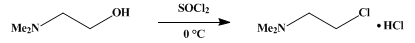 Reaction equation for β-DIMETHYLAMINOETHYL CHLORIDE HYDROCHLORIDE (Ethylamine, 2-chloro-N,N-dimethyl-, hydrochloride)