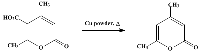 Reaction equation for 4,6-DIMETHYLCOUMALIN (Sorbic acid, 5-hydroxy-3-methyl, δ-lactone)