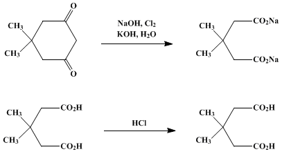 Reaction equation for β,β-DIMETHYLGLUTARIC ACID (Glutaric acid, 3,3-dimethyl-)