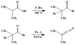 Reaction equation for DIMETHYLKETENE (Ketene, dimethyl-)