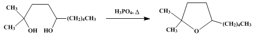 Reaction equation for 5,5-DIMETHYL-2-n-PENTYLTETRAHYDROFURAN (Furan, tetrahydro-2,2-dimethyl-5-pentyl-)