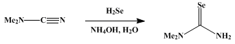 Reaction equation for N,N-DIMETHYLSELENOUREA (Urea, 1,1-dimethyl-2-seleno-)
