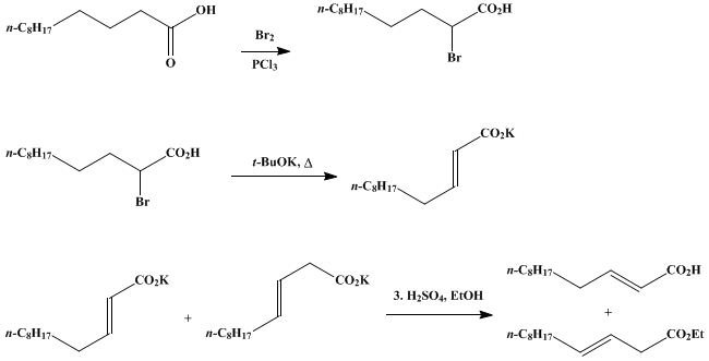 Reaction equation for trans-2-DODECENOIC ACID