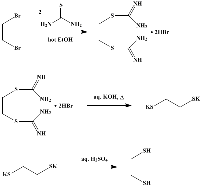 Reaction equation for ETHANEDITHIOL (1,2-Ethanedithiol)