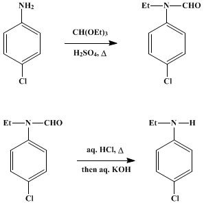 Reaction equation for N-ETHYL-p-CHLOROANILINE (Aniline, p-chloro-N-ethyl-)