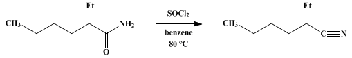 Reaction equation for 2-ETHYLHEXANONITRILE (Hexanenitrile, 2-ethyl-)
